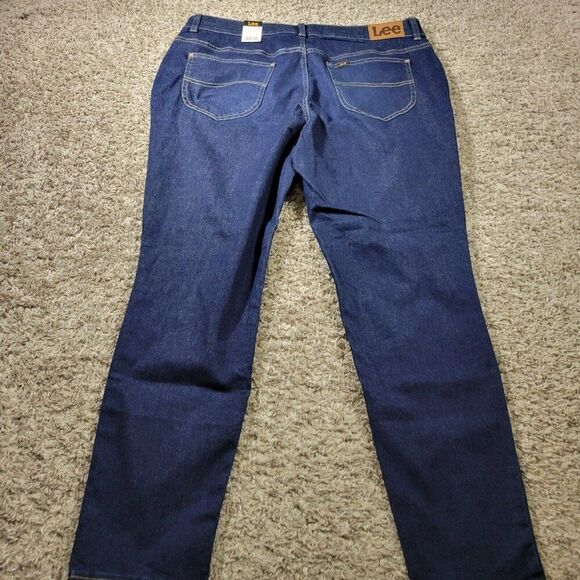 Lee Jeans Womens 18W Skinny Leg Dark Wash Stretch Denim Tags - Picture 6 of 8